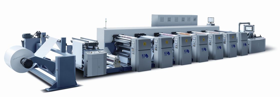 240m/Min Servo Control FM-CS Flexographic Printing Machine dengan Diameter Web Roller 100mm