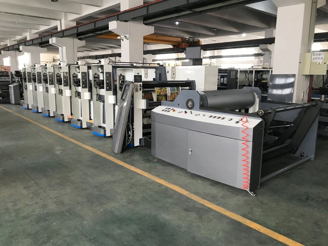 Hot Air IR Drying Art Paper / Chrome Paper Flexo Printing Press untuk permintaan yang disesuaikan
