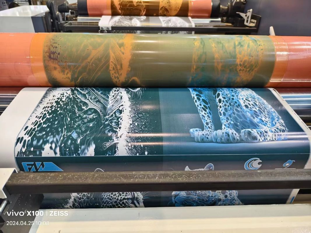 Mesin Pencetakan Flekso Tipe Sleeve untuk Proses Pengeringan dan Penggulung Kembali Pencetakan Satu Langkah