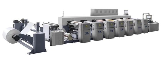 Mesin Pencetakan Flekso Berbasis Air 6 Warna Inline Type Servo Control untuk Pencetakan