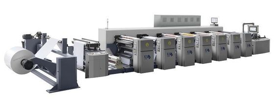 Permintaan yang disesuaikan Mesin Pencetak Flexo Berkecepatan Tinggi 6 Warna Untuk Gulungan Kertas 60-350GSM
