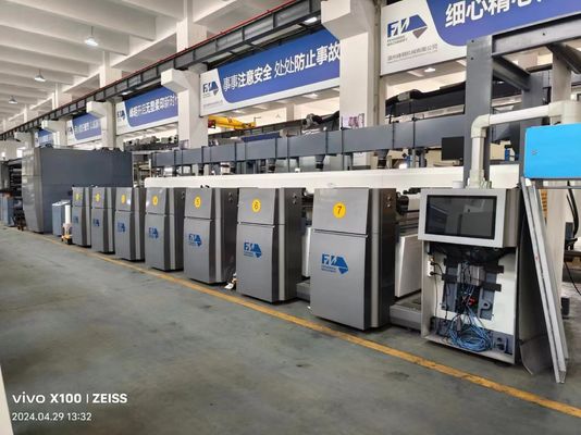 240m/Min Servo Control FM-CS Flexographic Printing Machine dengan Diameter Web Roller 100mm